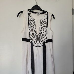 BEBE White summer dress with embroidered front panel